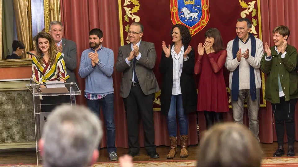 El Ayuntamiento de Pamplona ofrece una recepción institucional a Amaia Romero, ganadora de la última edición de 'Operación Triunfo' (16). IÑIGO ALZUGARAY