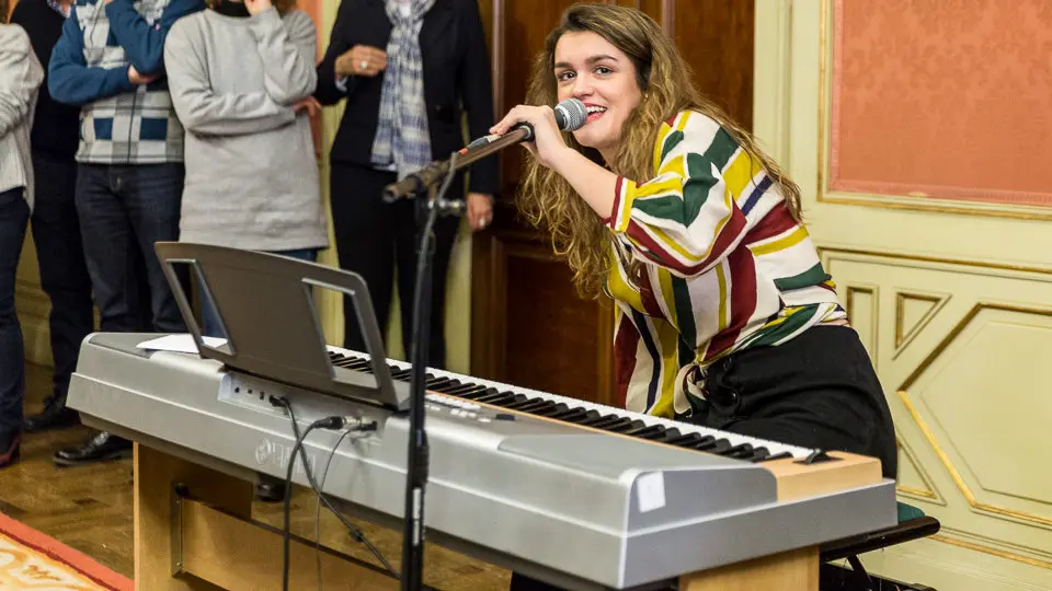 El Ayuntamiento de Pamplona ofrece una recepción institucional a Amaia Romero, ganadora de la última edición de 'Operación Triunfo' (18). IÑIGO ALZUGARAY