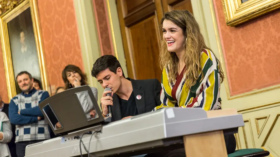 El Ayuntamiento de Pamplona ofrece una recepción institucional a Amaia Romero, ganadora de la última edición de 'Operación Triunfo' (33). IÑIGO ALZUGARAY