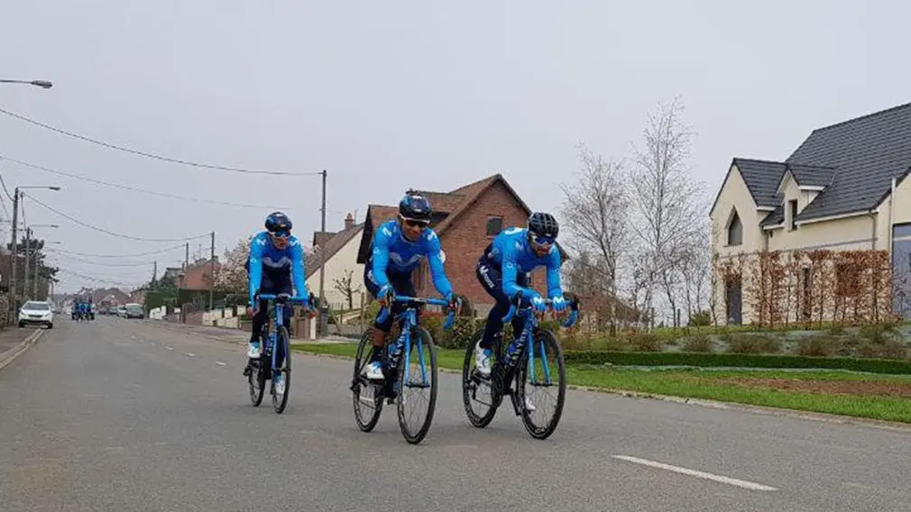 Los 'navarros' del Movistar Team prueban una de las etapas más difíciles del próximo Tour de Francia. En este reconocimiento han participado los tres líderes del equipo junto con tres compañeros (Erviti, Soler y Sütterlin). MOVISTAR TEAM