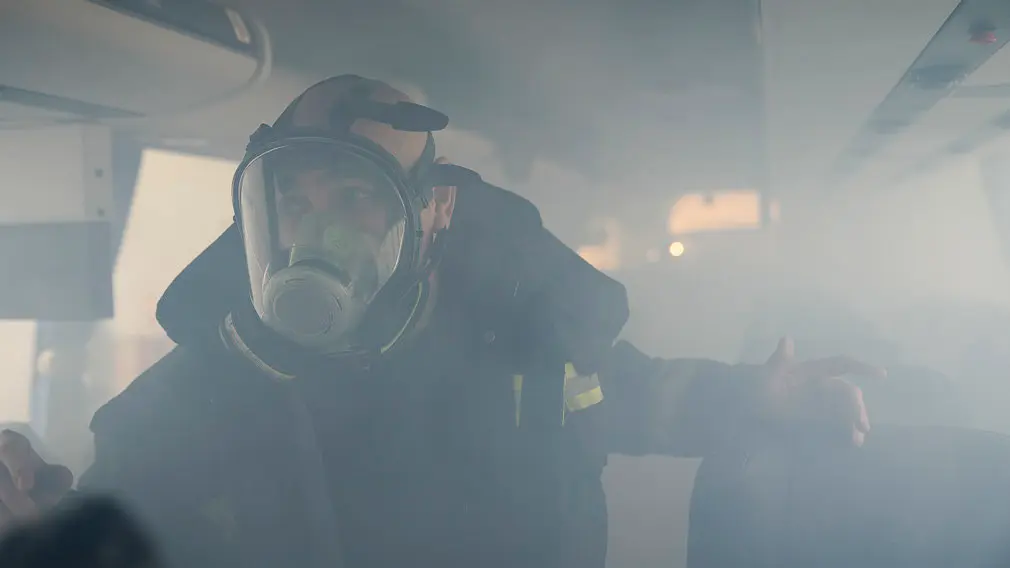 Realización del primer simulacro de incendio y evacuación de un autobús escolar que se lleva a cabo en Navarra. MIGUEL SANTIAGO03