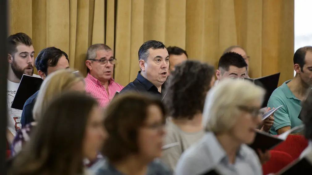 Últimos ensayos del Orfeón Pamplonés antes de viajar a San Petersburgo para participar en el festival de las Noches Blancas. PABLO LASAOSA 19
