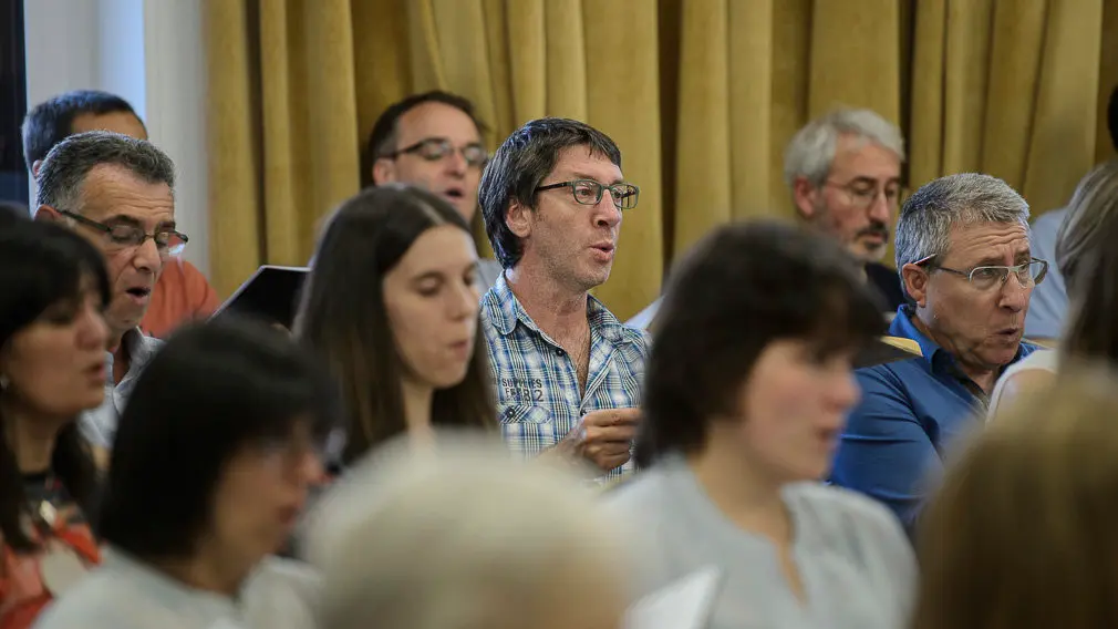 Últimos ensayos del Orfeón Pamplonés antes de viajar a San Petersburgo para participar en el festival de las Noches Blancas. PABLO LASAOSA 23