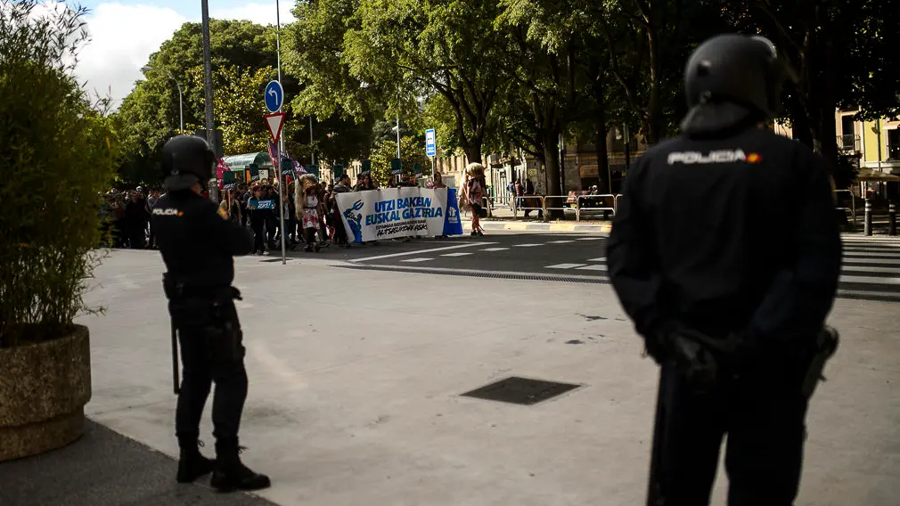 Ernai se manifiesta en rechazo a la sentencia por la agresión de dos guardias civiles en Alsasua. PABLO LASAOSA 06