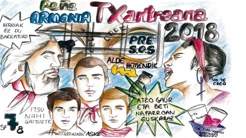 Las peñas de Pamplona presentan las pancartas para los Sanfermines de 2018 FEDERACIÓN DE PEÑAS 5