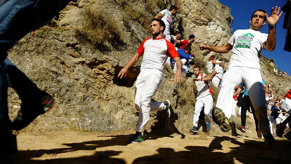 Cuarto encierro de El Pilón de las fiestas de Falces de 2018. MIGUEL OSÉS (1)