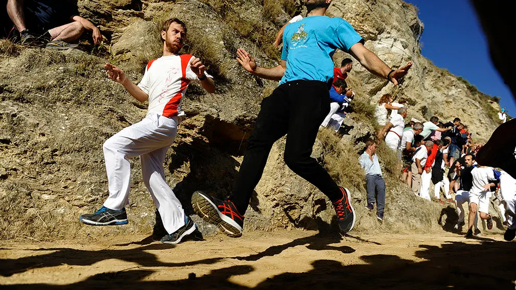 Cuarto encierro de El Pilón de las fiestas de Falces de 2018. MIGUEL OSÉS (2)