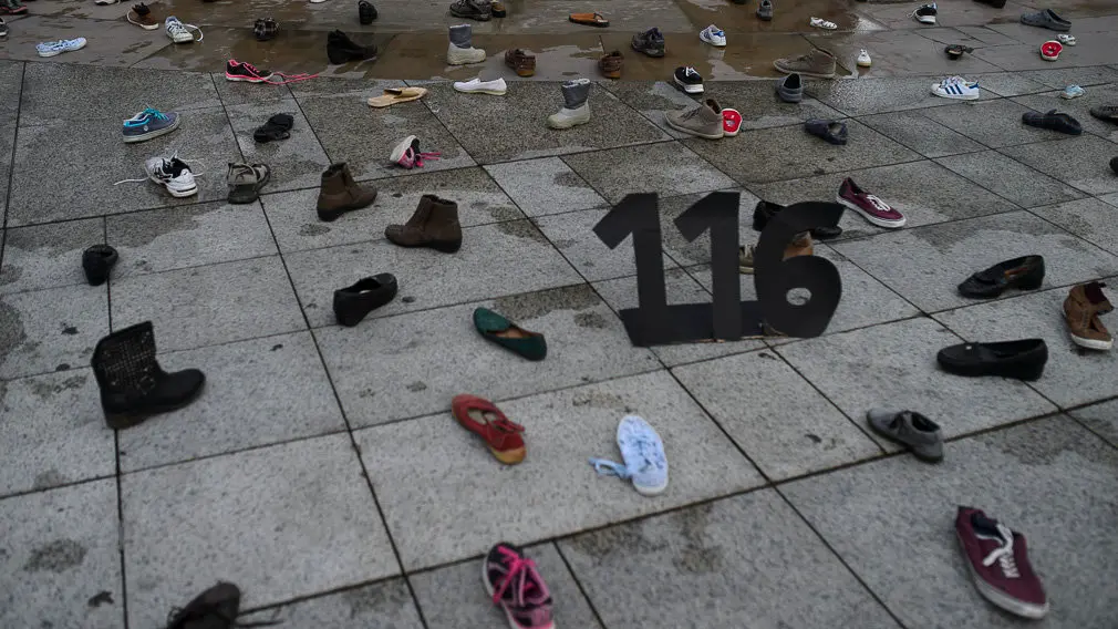Iruña Ciudad de Acogida convoca una acción protesta para denunciar la expulsión masiva de 116 personas a través de la frontera de Ceuta. PABLO LASAOSA 06