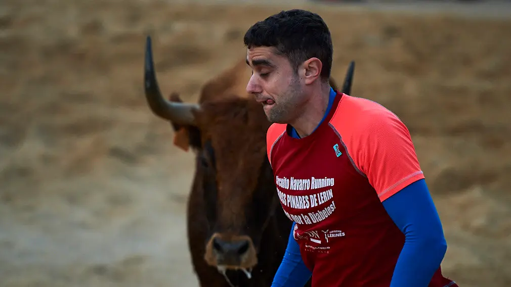 La ganaderia de Miguel Reta se prepara para la primera suelta de vacas de la temporada en la localidad navarra de Villatuerta. MIGUEL OSÉS 4