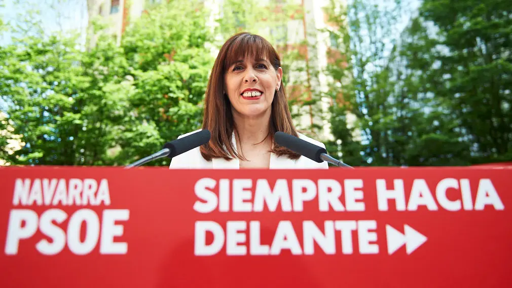 Visita del presidente Pedro Sanchez a los socialistas navarros para apoyar a las candidatas a la presidencia de Navarra, María Chivite y a la alcaldía de Pamplona, Maite Esporrín. MIGUEL OSÉS