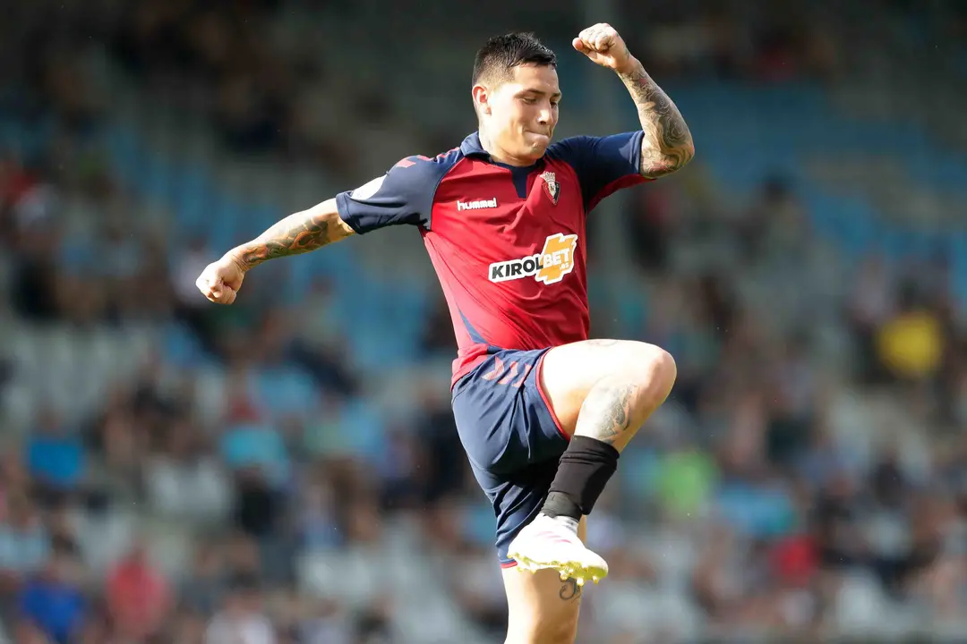 *Chimy Avila* of CA Osasuna Celebrates