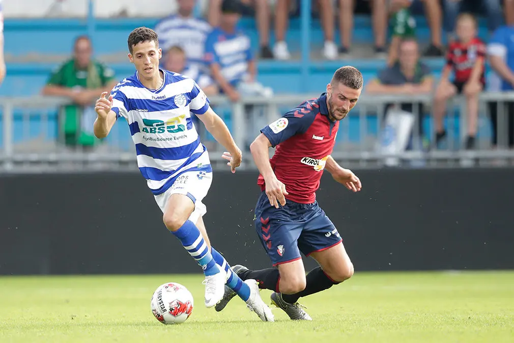 (L-R) *Mohamed Hamdaoui* of De Graafschap , *Oier* of CA Osasuna
