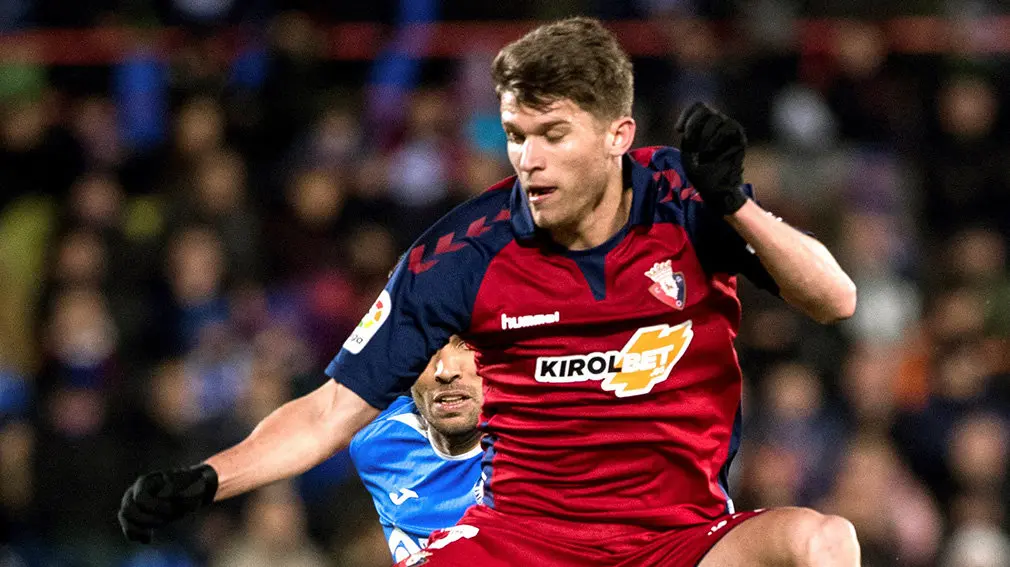 Marc Cardona durante el partido Getafe - Osasuna. Efe.