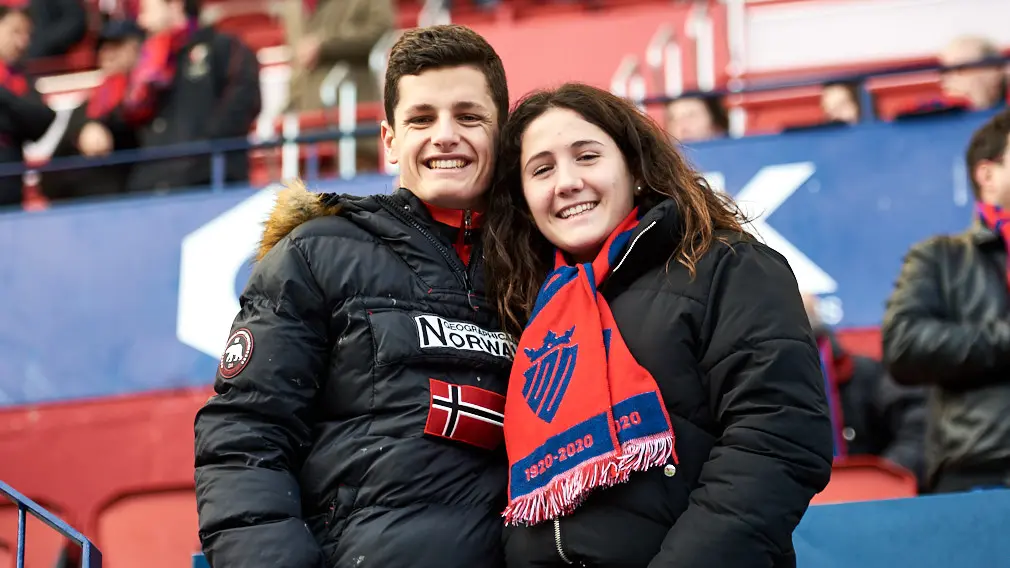 La grada de Osasuna durante el partido contra el Espanyol. Miguel Osés