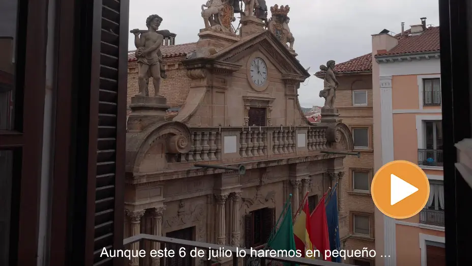 Fotograma del vídeo oficial que anuncia la suspensión de los Sanfermines de 2020
