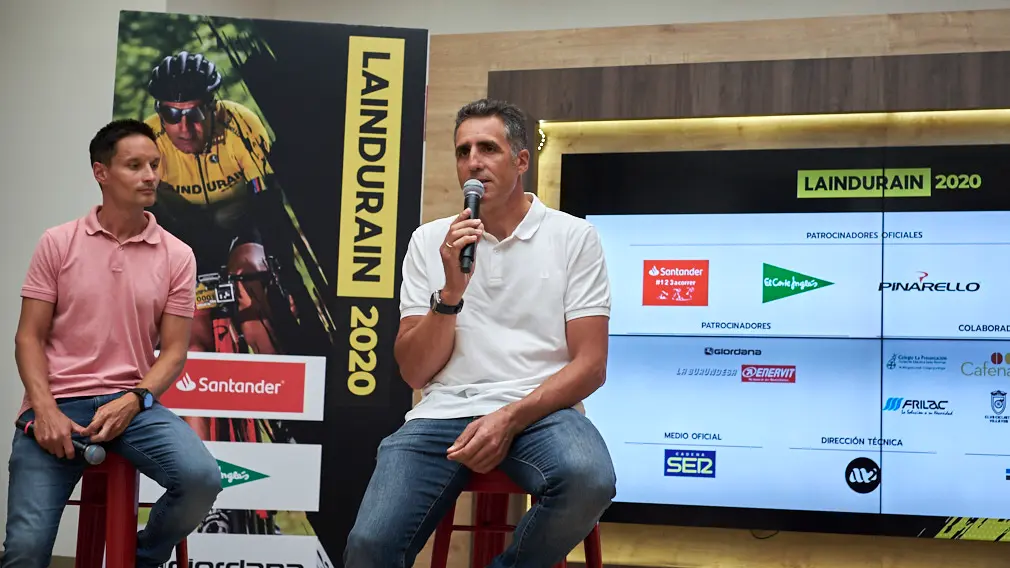 Presentación de la carrera cicloturista "La Indurain 2020" con la presencia de Miguel Indurain. PABLO LASAOSA
