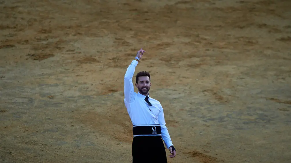 Tarde de recortes de toros en la ciudad de Tudela con grandes medidas de seguridad ante la Covid-19. MIGUEL OSÉS