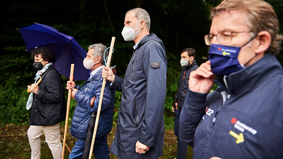 Los Reyes de España visitan Roncesvalles en acto conmemorativo del Año Jacobeo 2021-2022. PABLO LASAOSA