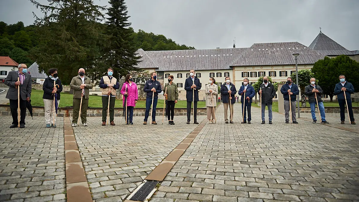 Los Reyes de España visitan Roncesvalles en acto conmemorativo del Año Jacobeo 2021-2022. PABLO LASAOSA