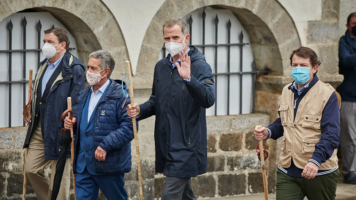 Los Reyes de España visitan Roncesvalles en acto conmemorativo del Año Jacobeo 2021-2022. PABLO LASAOSA