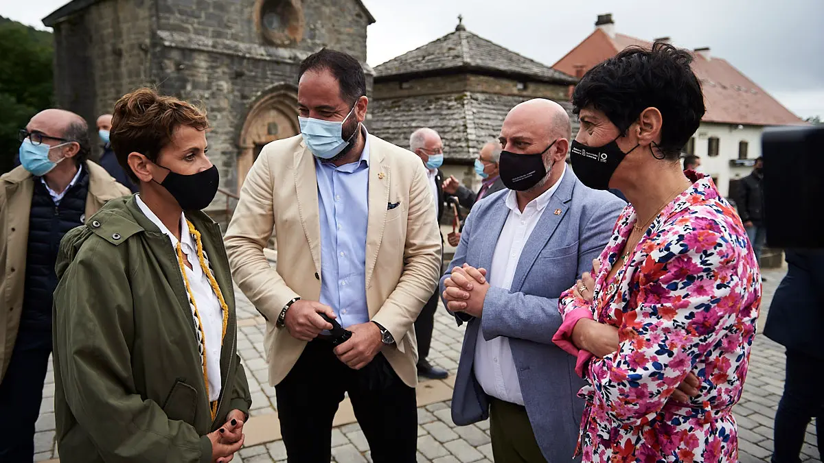 Los Reyes de España visitan Roncesvalles en acto conmemorativo del Año Jacobeo 2021-2022. PABLO LASAOSA
