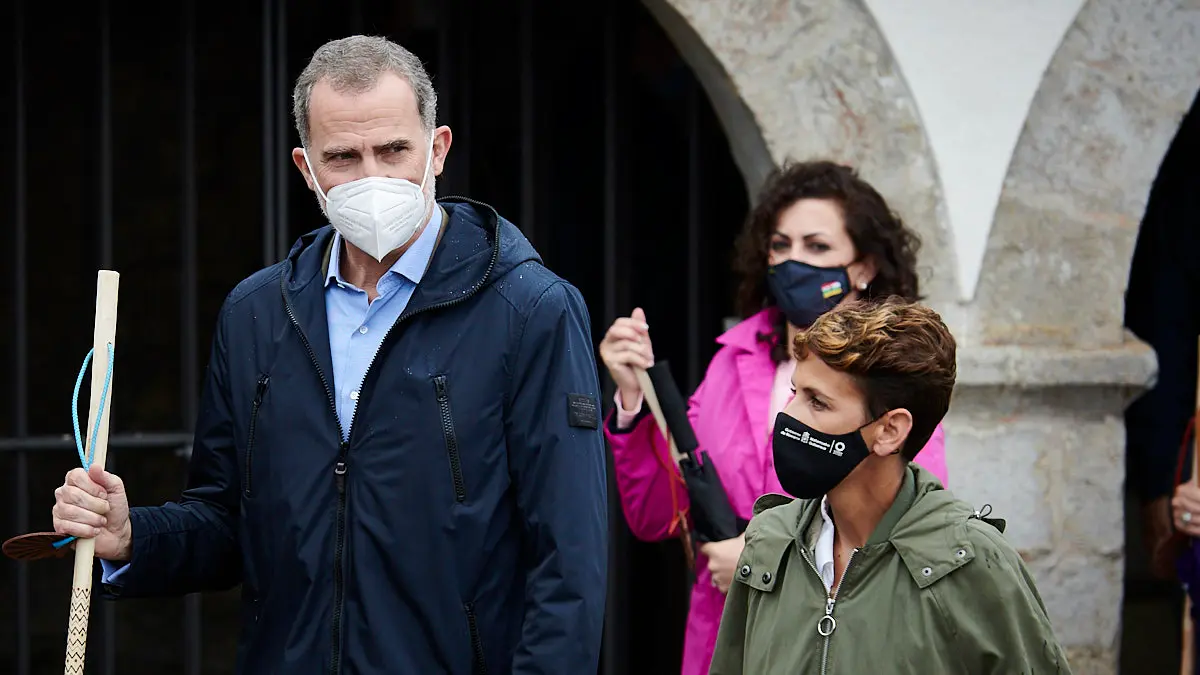 Los Reyes de España visitan Roncesvalles en acto conmemorativo del Año Jacobeo 2021-2022. PABLO LASAOSA