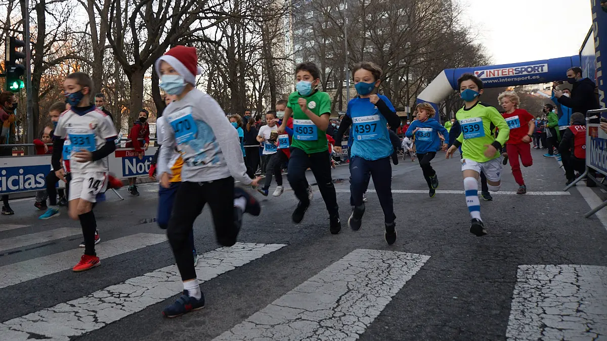 San Silvestre de Pamplona 2021 en categoría Sub 8 Masculino. IÑIGO ALZUGARAY