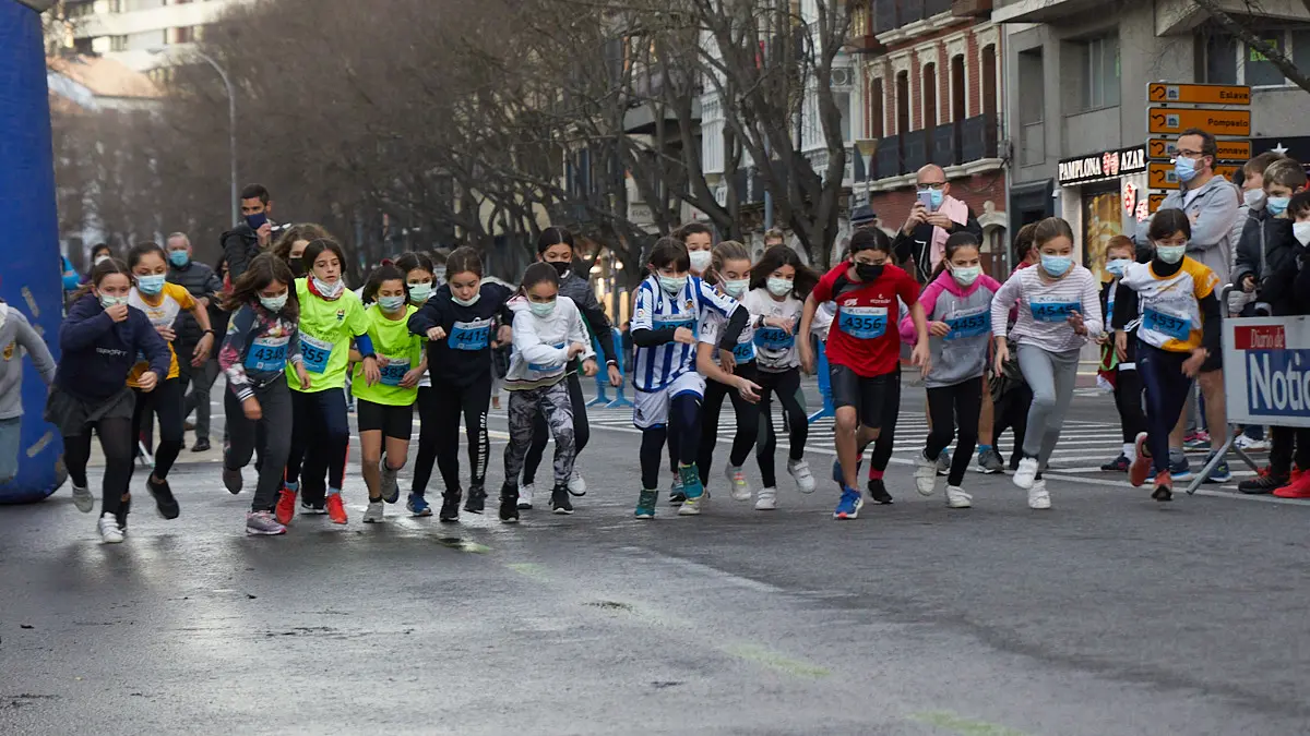 San Silvestre de Pamplona 2021 en categoría Sub 10 Femenino. IÑIGO ALZUGARAY