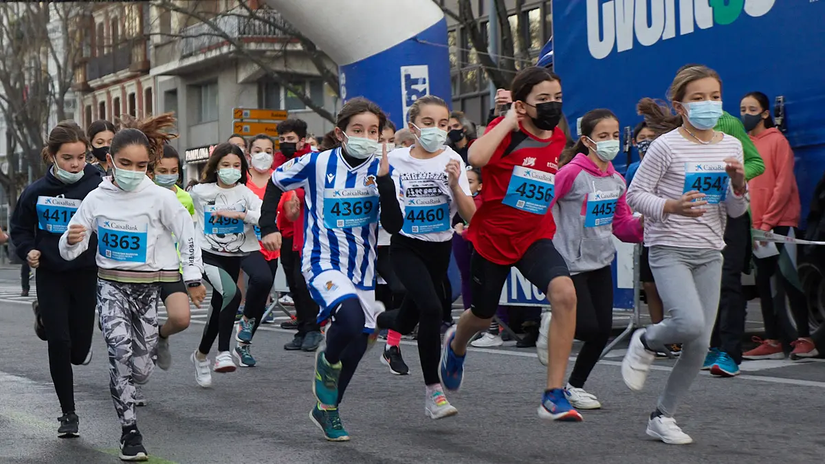 San Silvestre de Pamplona 2021 en categoría Sub 10 Femenino. IÑIGO ALZUGARAY