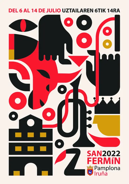Cartel de San Fermín 2022 - Nº 6. Por fin de vuelta.