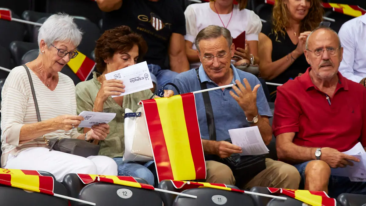 Partido entre las selecciones de baloncesto de España e Islandia correspondiente a la fase de clasificación para el Mundial de 2023 disputado en el pabellón Navarra Arena de Pamplona. IÑIGO ALZUGARAY