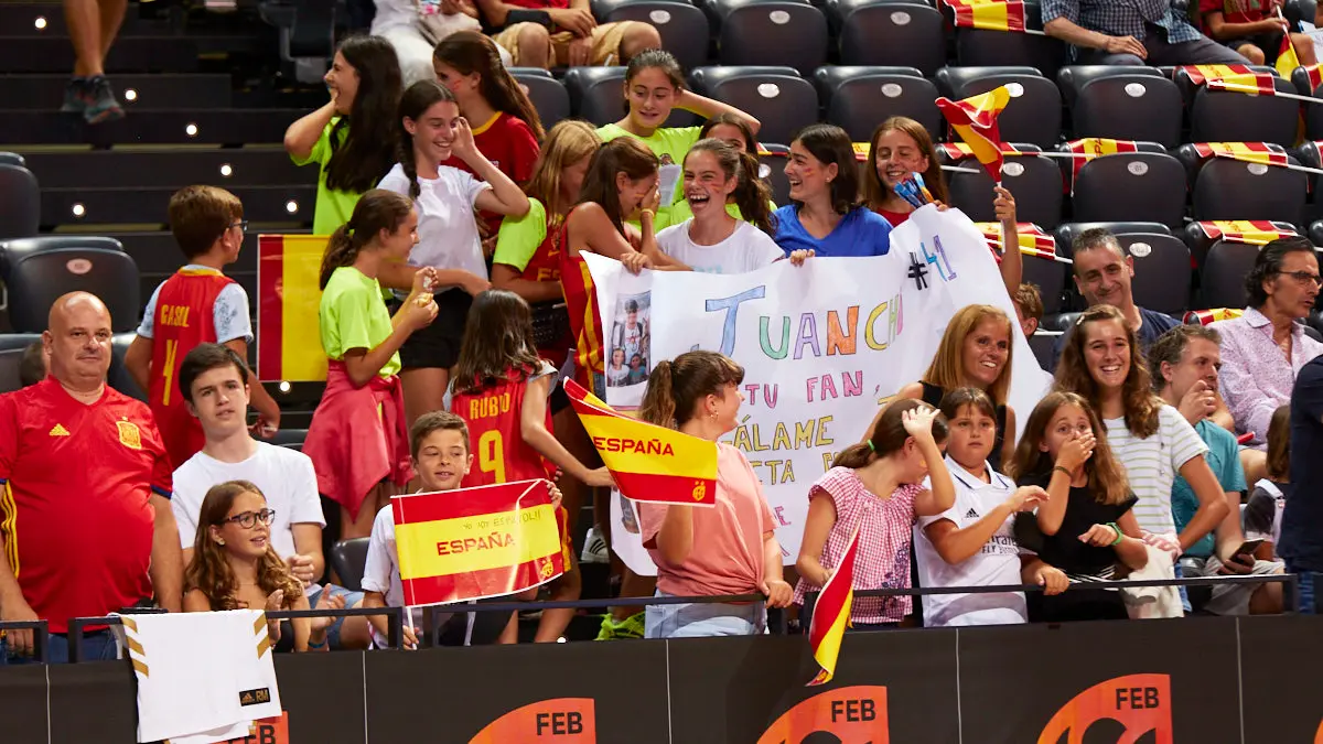 Partido entre las selecciones de baloncesto de España e Islandia correspondiente a la fase de clasificación para el Mundial de 2023 disputado en el pabellón Navarra Arena de Pamplona. IÑIGO ALZUGARAY