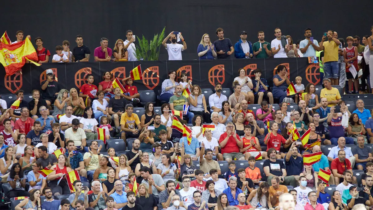 Partido entre las selecciones de baloncesto de España e Islandia correspondiente a la fase de clasificación para el Mundial de 2023 disputado en el pabellón Navarra Arena de Pamplona. IÑIGO ALZUGARAY