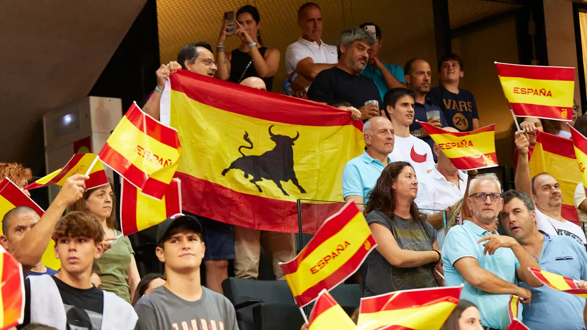 Partido entre las selecciones de baloncesto de España e Islandia correspondiente a la fase de clasificación para el Mundial de 2023 disputado en el pabellón Navarra Arena de Pamplona. IÑIGO ALZUGARAY