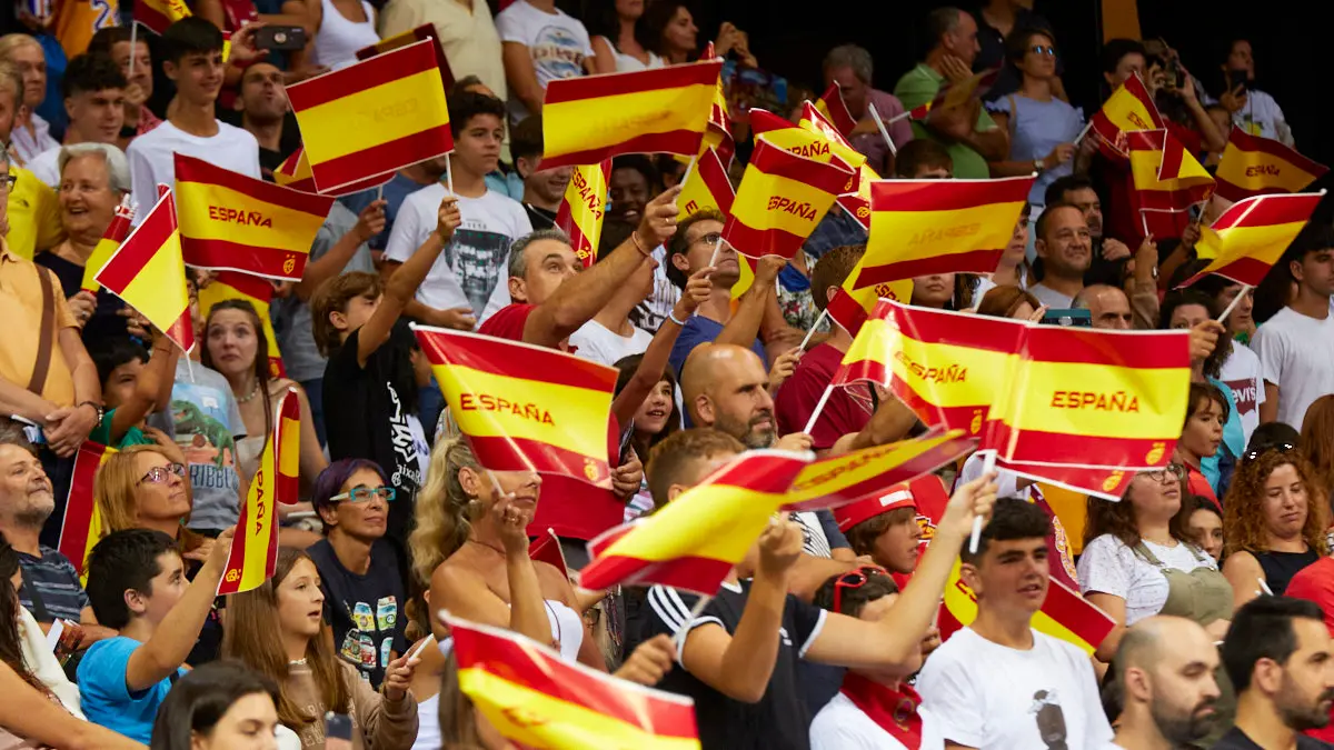 Partido entre las selecciones de baloncesto de España e Islandia correspondiente a la fase de clasificación para el Mundial de 2023 disputado en el pabellón Navarra Arena de Pamplona. IÑIGO ALZUGARAY