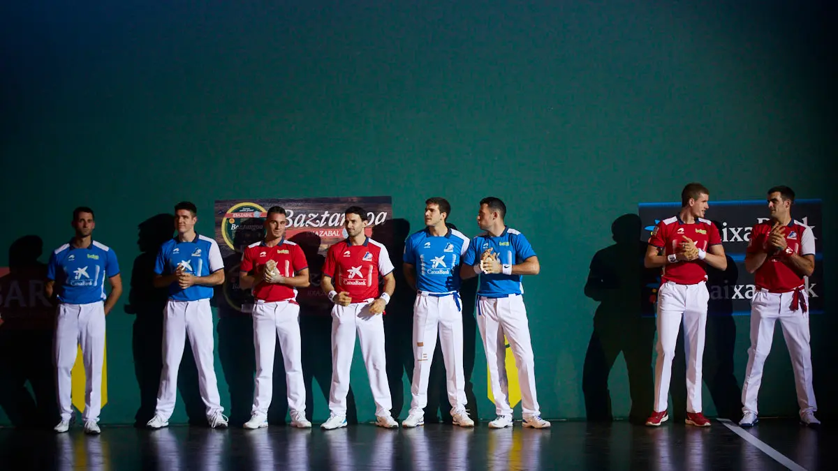 Partido de pelota de la semifinal del Masters Caixabank de parejas entre Ezkurdia-Mariezkurrena II y Jaka-Zabaleta celebrado en el Navarra Arena de Pamplona. IÑIGO ALZUGARAY