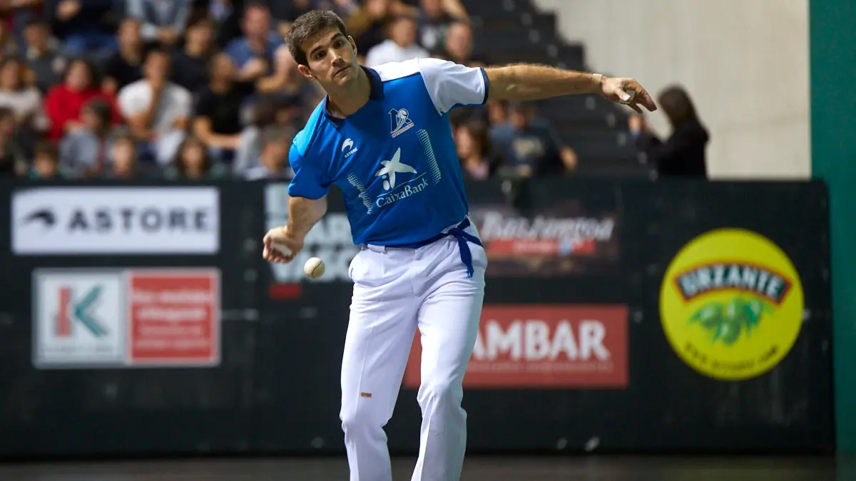 Partido de pelota de la semifinal del Masters Caixabank de parejas entre Ezkurdia-Mariezkurrena II y Jaka-Zabaleta celebrado en el Navarra Arena de Pamplona. IÑIGO ALZUGARAY