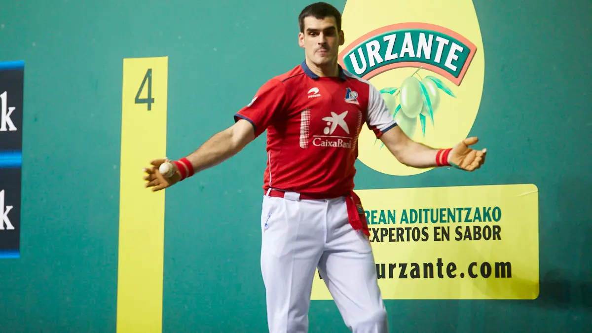 Partido de pelota de la semifinal del Masters Caixabank de parejas entre Ezkurdia-Mariezkurrena II y Jaka-Zabaleta celebrado en el Navarra Arena de Pamplona. IÑIGO ALZUGARAY