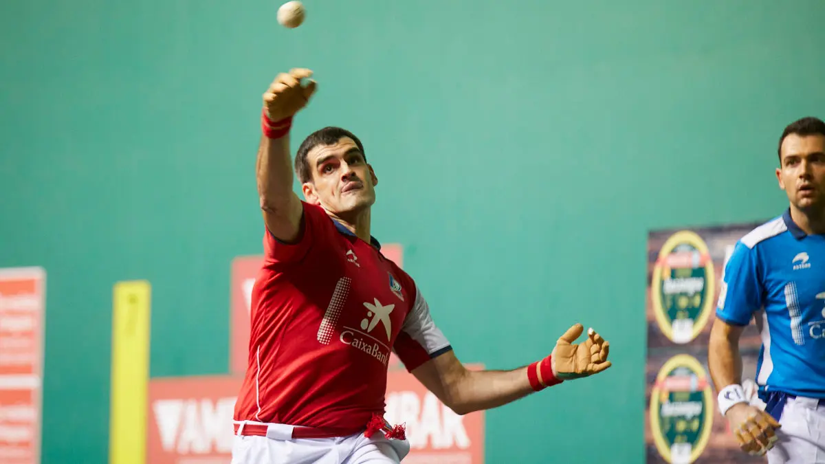 Partido de pelota de la semifinal del Masters Caixabank de parejas entre Ezkurdia-Mariezkurrena II y Jaka-Zabaleta celebrado en el Navarra Arena de Pamplona. IÑIGO ALZUGARAY