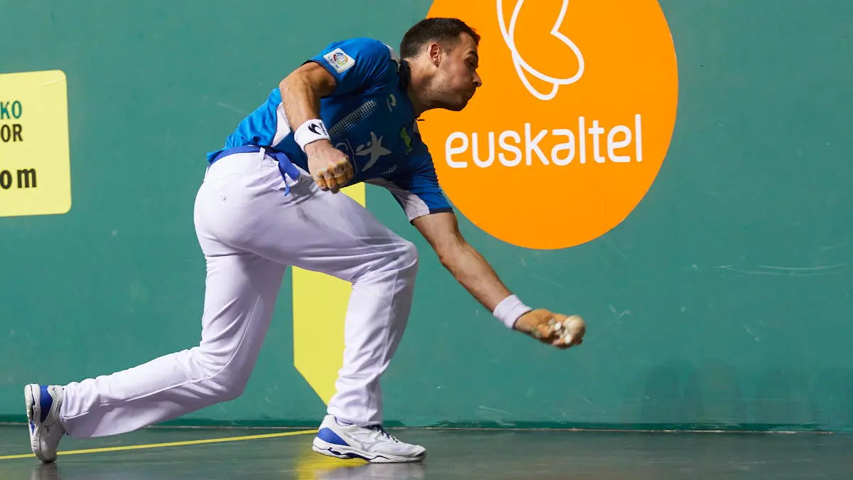 Partido de pelota de la semifinal del Masters Caixabank de parejas entre Ezkurdia-Mariezkurrena II y Jaka-Zabaleta celebrado en el Navarra Arena de Pamplona. IÑIGO ALZUGARAY