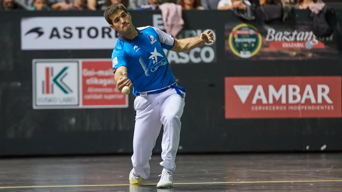 Partido de pelota de la semifinal del Masters Caixabank de parejas entre Ezkurdia-Mariezkurrena II y Jaka-Zabaleta celebrado en el Navarra Arena de Pamplona. IÑIGO ALZUGARAY