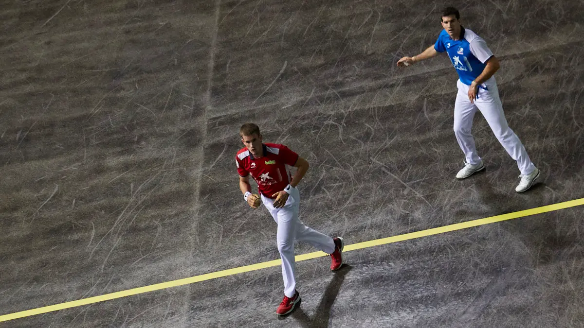 Partido de pelota de la semifinal del Masters Caixabank de parejas entre Ezkurdia-Mariezkurrena II y Jaka-Zabaleta celebrado en el Navarra Arena de Pamplona. IÑIGO ALZUGARAY