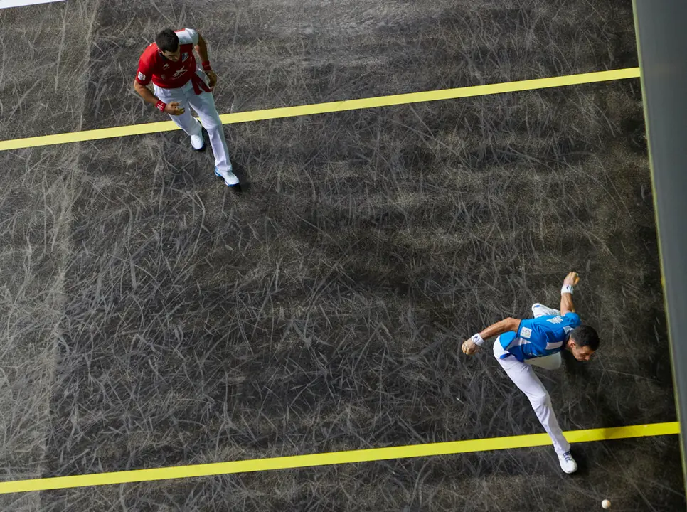Partido de pelota de la semifinal del Masters Caixabank de parejas entre Ezkurdia-Mariezkurrena II y Jaka-Zabaleta celebrado en el Navarra Arena de Pamplona. IÑIGO ALZUGARAY