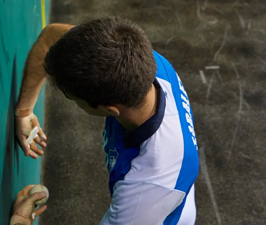 Partido de pelota de la semifinal del Masters Caixabank de parejas entre Ezkurdia-Mariezkurrena II y Jaka-Zabaleta celebrado en el Navarra Arena de Pamplona. IÑIGO ALZUGARAY