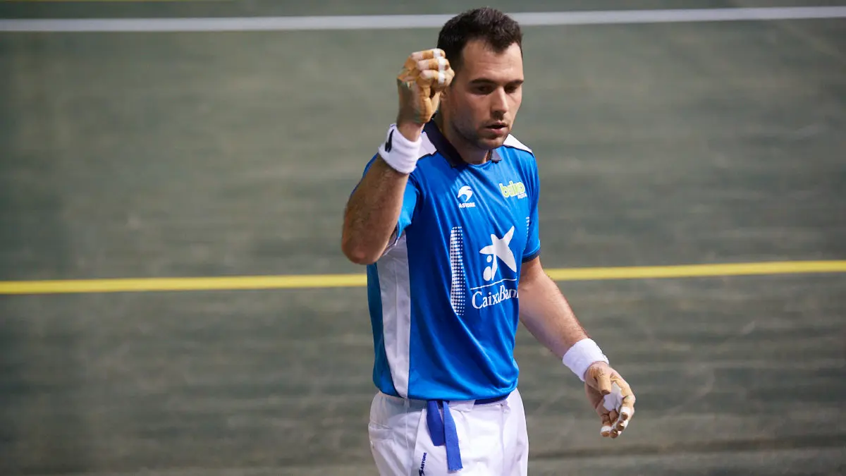 Partido de pelota de la semifinal del Masters Caixabank de parejas entre Ezkurdia-Mariezkurrena II y Jaka-Zabaleta celebrado en el Navarra Arena de Pamplona. IÑIGO ALZUGARAY