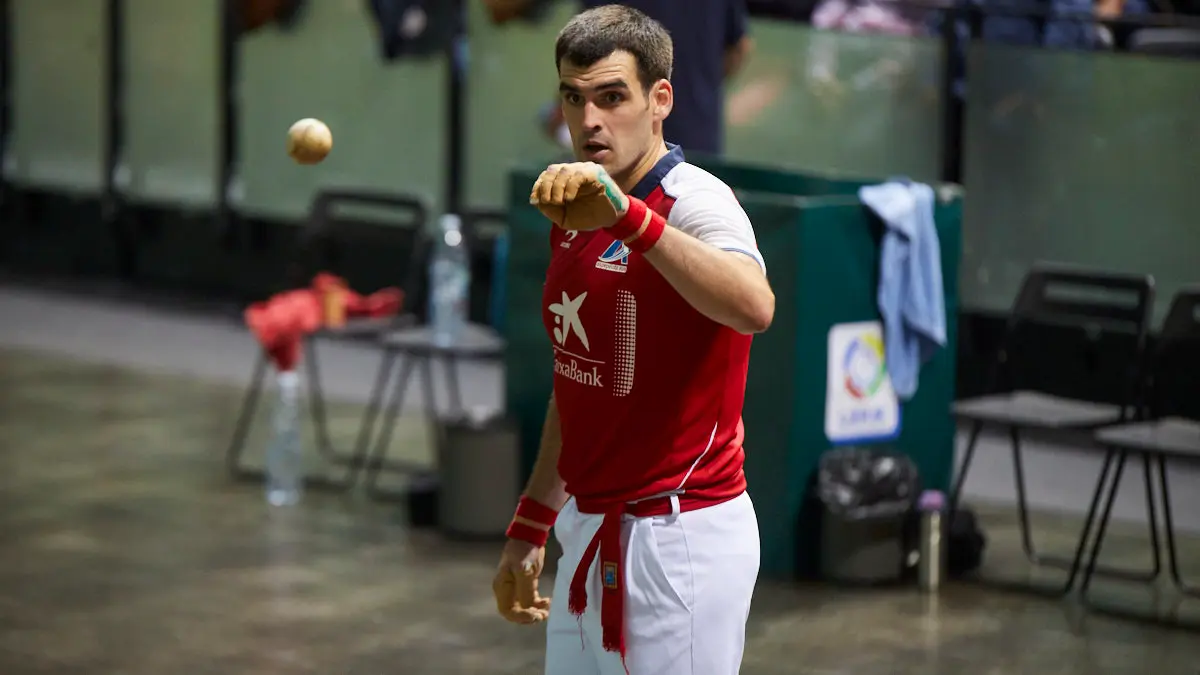 Partido de pelota de la semifinal del Masters Caixabank de parejas entre Ezkurdia-Mariezkurrena II y Jaka-Zabaleta celebrado en el Navarra Arena de Pamplona. IÑIGO ALZUGARAY
