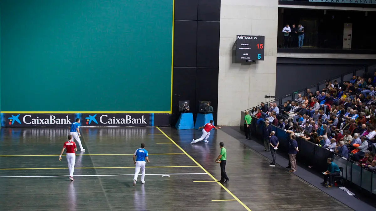 Partido de pelota de la semifinal del Masters Caixabank de parejas entre Ezkurdia-Mariezkurrena II y Jaka-Zabaleta celebrado en el Navarra Arena de Pamplona. IÑIGO ALZUGARAY