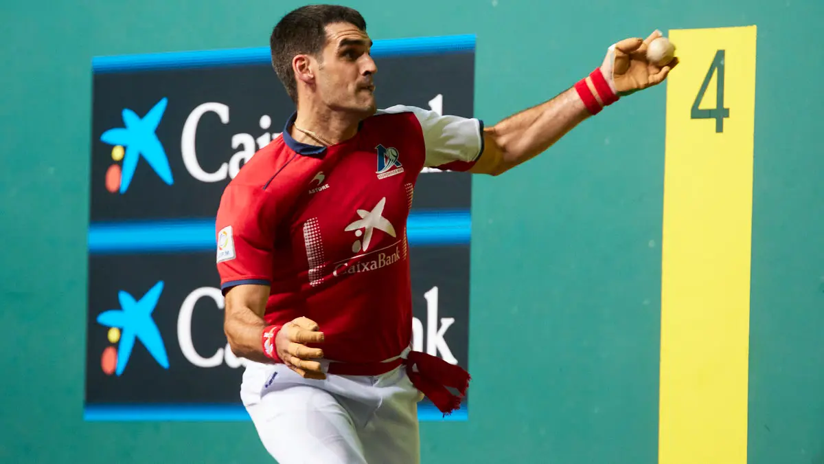 Partido de pelota de la semifinal del Masters Caixabank de parejas entre Ezkurdia-Mariezkurrena II y Jaka-Zabaleta celebrado en el Navarra Arena de Pamplona. IÑIGO ALZUGARAY