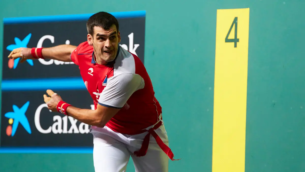 Partido de pelota de la semifinal del Masters Caixabank de parejas entre Ezkurdia-Mariezkurrena II y Jaka-Zabaleta celebrado en el Navarra Arena de Pamplona. IÑIGO ALZUGARAY