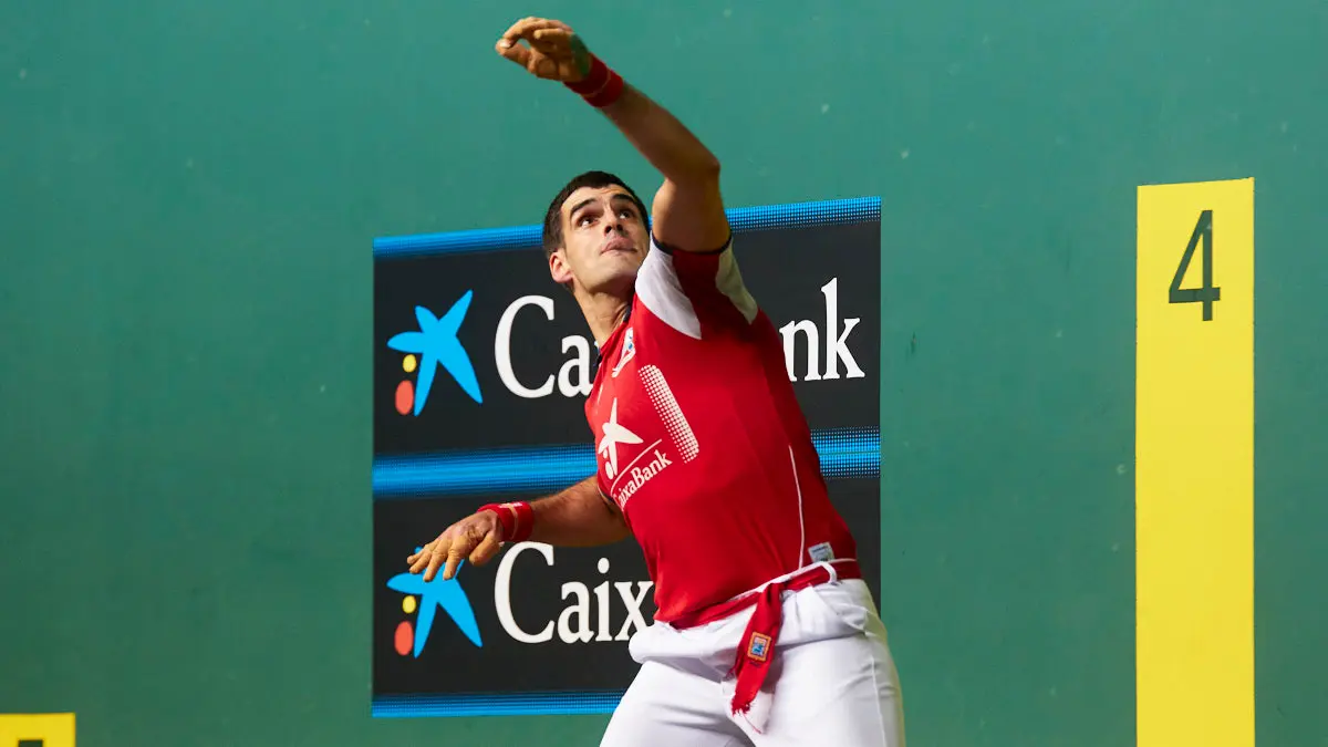Partido de pelota de la semifinal del Masters Caixabank de parejas entre Ezkurdia-Mariezkurrena II y Jaka-Zabaleta celebrado en el Navarra Arena de Pamplona. IÑIGO ALZUGARAY